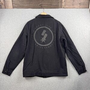 Switchfoot Jacket Mens XL Black Denim Military Band Logo Rock Concert Tour